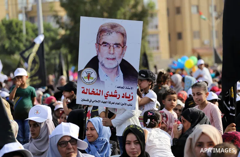 Palestinians attend a rally marking the 29th anniversary of the foundation of the Islamic Jihad movement in Gaza City October 21, 2016. Photo by Mohammed Asad