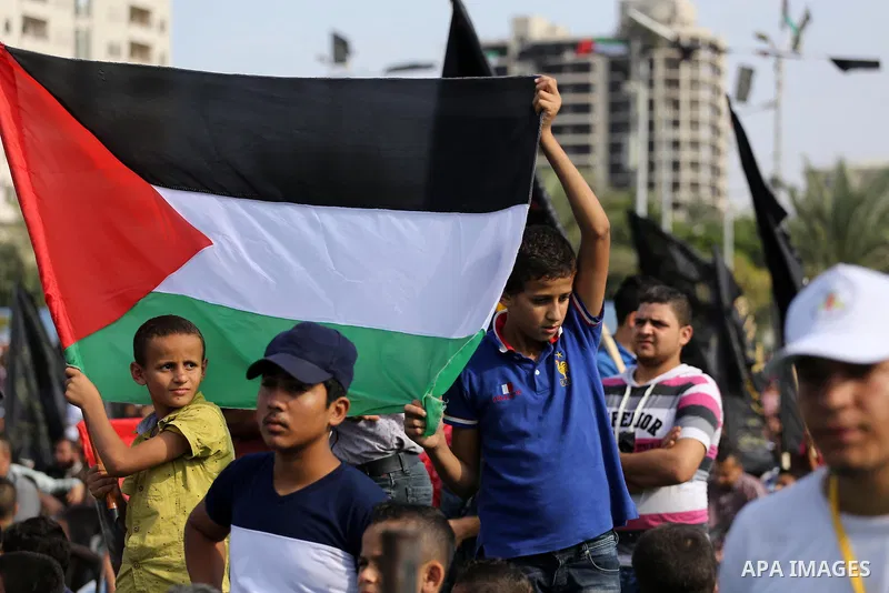 Palestinians attend a rally marking the 29th anniversary of the foundation of the Islamic Jihad movement in Gaza City October 21, 2016. Photo by Mohammed Asad