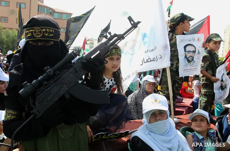 Palestinians attend a rally marking the 29th anniversary of the foundation of the Islamic Jihad movement in Gaza City October 21, 2016. Photo by Abed Rahim Khatib