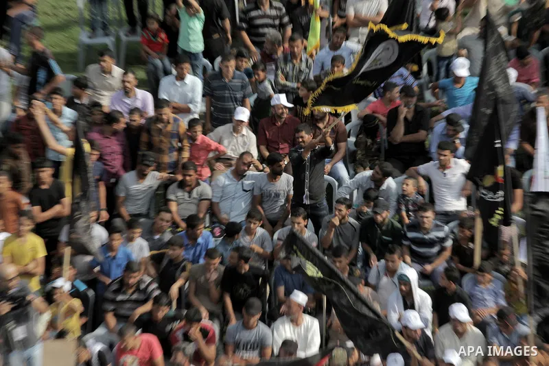Palestinians attend a rally marking the 29th anniversary of the foundation of the Islamic Jihad movement in Gaza City October 21, 2016. Photo by Abed Rahim Khatib
