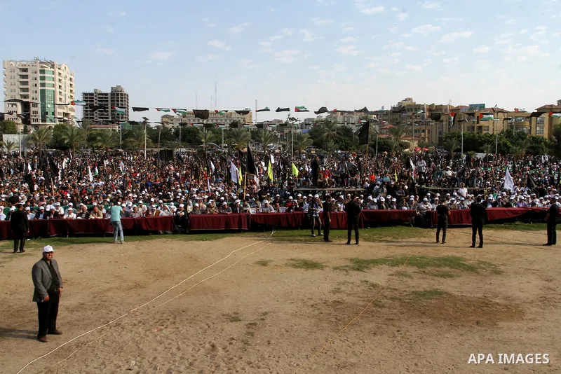 Palestinians attend a rally marking the 29th anniversary of the foundation of the Islamic Jihad movement in Gaza City October 21, 2016. Photo by Abed Rahim Khatib