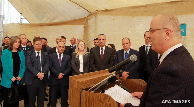 Palestinian Prime Minister, Rami Hamdallah, attends the ceremony of the seventy-first anniversary of the founding of the United Nations, in the West Bank city of Ramallah, on October 24, 2016. Photo by Prime Minister Off...