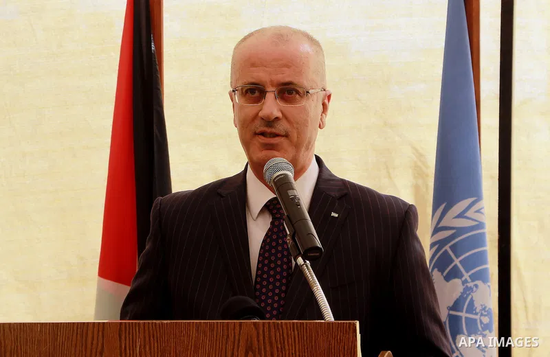 Palestinian Prime Minister, Rami Hamdallah, attends the ceremony of the seventy-first anniversary of the founding of the United Nations, in the West Bank city of Ramallah, on October 24, 2016. Photo by Prime Minister Off...