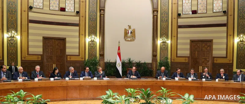 Egypt's President Abdel Fattah al-Sisi, meets with a delegation from the American business community, in Cairo, Egypt, on October 24, 2016. Photo by Egyptian President Office