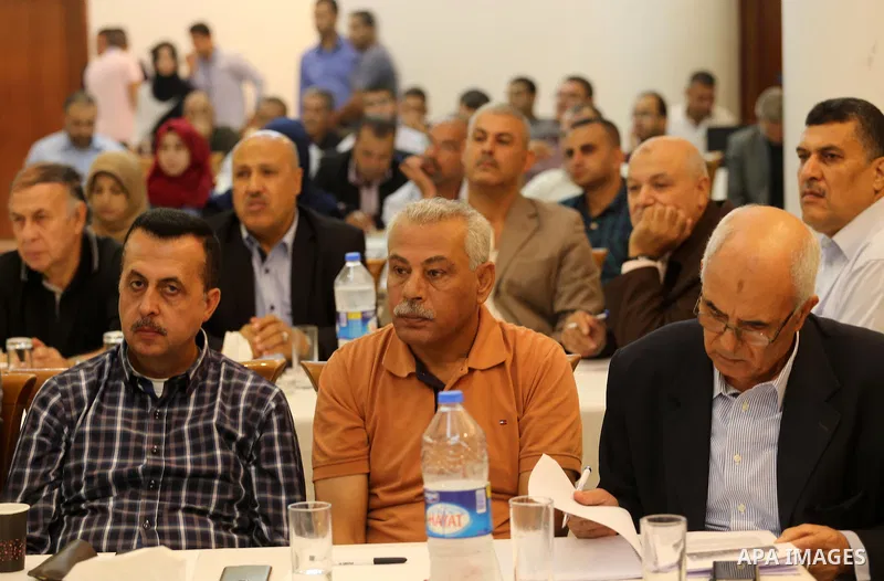 Palestinians take part in a seminar "Two years after donors' conference of Gaza Strip reconstruction", in Gaza city, on Ocyober 30, 2016. Photo by Mohammed Asad