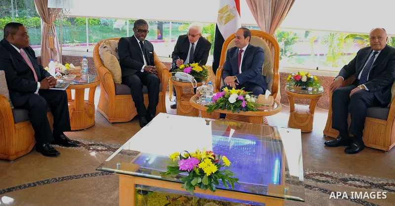 Egyptian President Abdel Fattah al-Sisi meets with Vice President of the Republic of Equatorial Guinea Teodoro Obiang in Cairo, capital of Egypt, November 3, 2016. Photo by Egyptian President Office