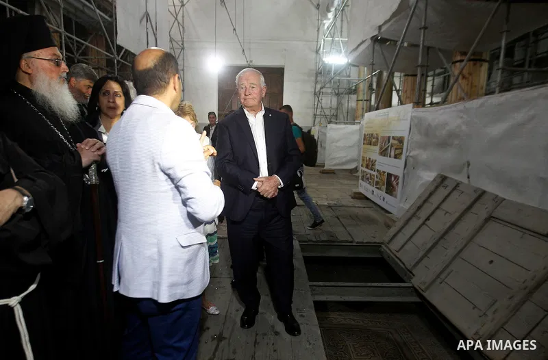 Canada's Governor General David Johnston visits the Church of Nativity in the West Bank city of Bethlehem November 5, 2016. Photo by Wisam Hashlamoun