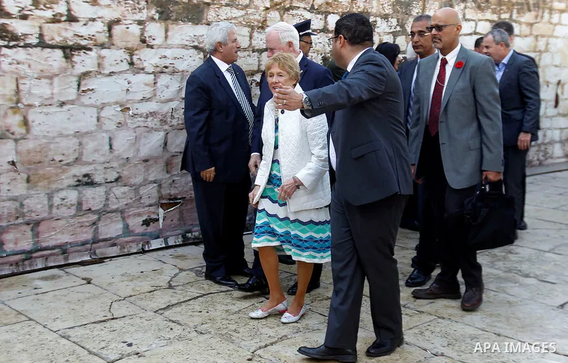 Canada's Governor General David Johnston visits the Church of Nativity in the West Bank city of Bethlehem November 5, 2016. Photo by Wisam Hashlamoun