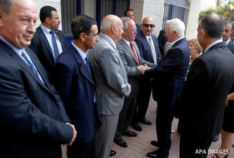 Canada's Governor General David Johnston visits AL-Shurooq school for the blind children, in the West Bank city of Beit Jala, on November 5, 2016. Photo by Wisam Hashlamoun