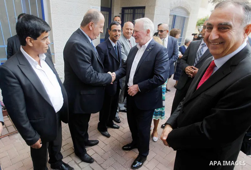 Canada's Governor General David Johnston visits AL-Shurooq school for the blind children, in the West Bank city of Beit Jala, on November 5, 2016. Photo by Wisam Hashlamoun