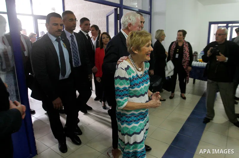 Canada's Governor General David Johnston visits AL-Shurooq school for the blind children, in the West Bank city of Beit Jala, on November 5, 2016. Photo by Wisam Hashlamoun