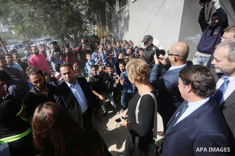 International diplomats visit Gaza strip, on November 8, 2016. Photo by Mohammed Asad