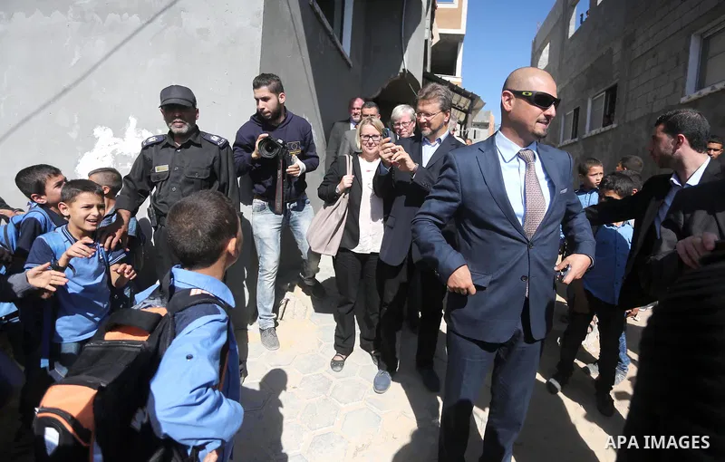 International diplomats visit Gaza strip, on November 8, 2016. Photo by Mohammed Asad