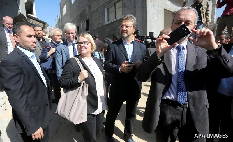 International diplomats visit Gaza strip, on November 8, 2016. Photo by Mohammed Asad