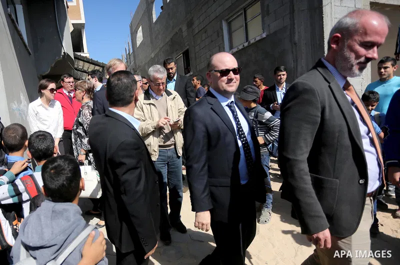 International diplomats visit Gaza strip, on November 8, 2016. Photo by Mohammed Asad