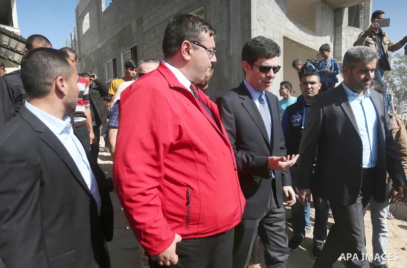 International diplomats visit Gaza strip, on November 8, 2016. Photo by Mohammed Asad