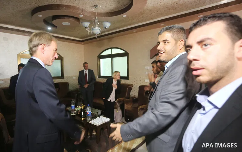 International diplomats visit Gaza strip, on November 8, 2016. Photo by Mohammed Asad