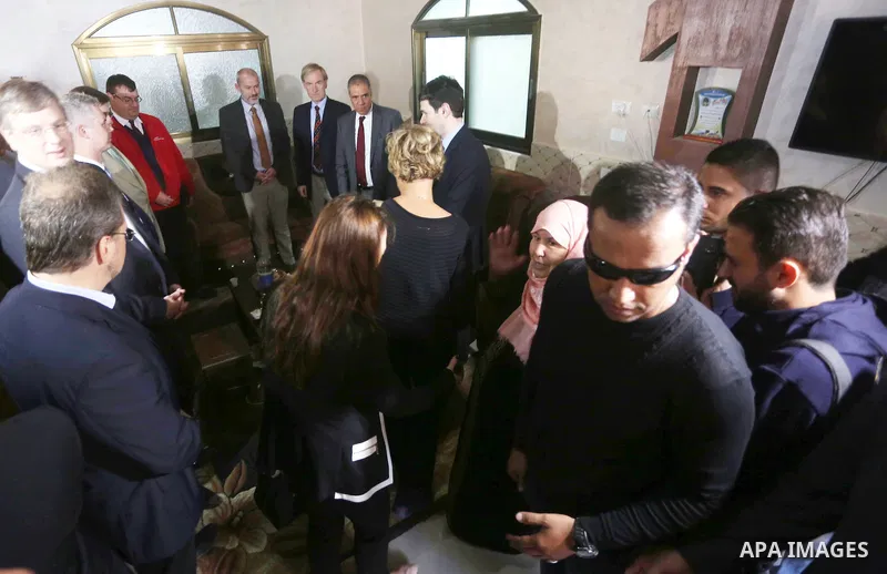 International diplomats visit Gaza strip, on November 8, 2016. Photo by Mohammed Asad