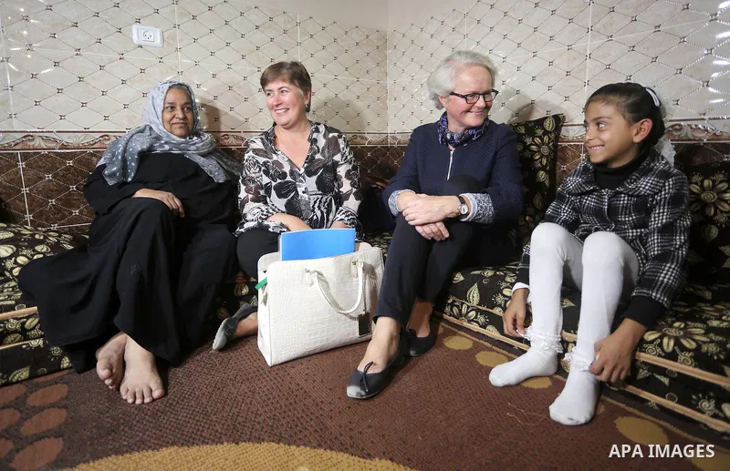 International diplomats visit Gaza strip, on November 8, 2016. Photo by Mohammed Asad