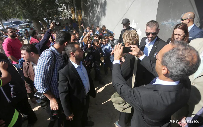 International diplomats visit Gaza strip, on November 8, 2016. Photo by Mohammed Asad