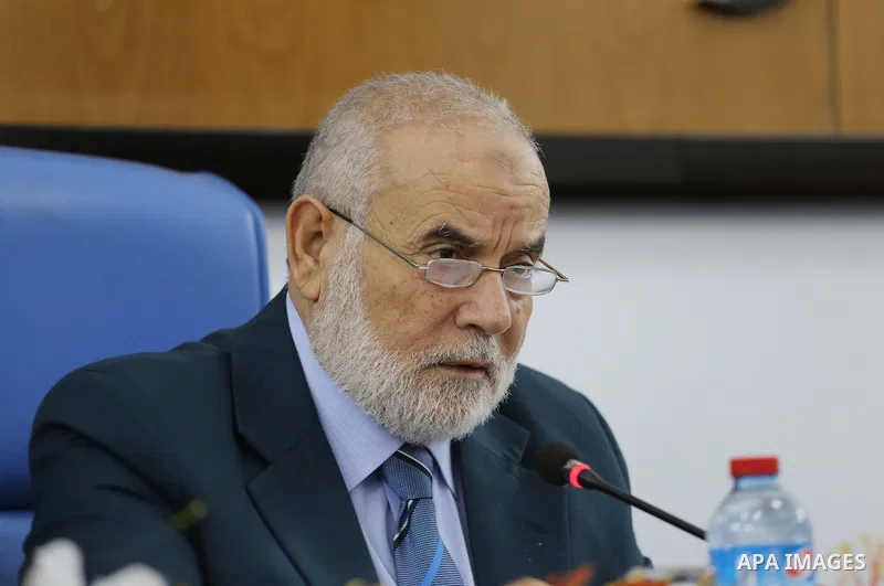 Deputy Speaker of the Legislative Council, Ahmed Bahar, chairs a meeting of Hamas legislative council members in Gaza city, on November 9, 2016. Photo by Mohammed Asad