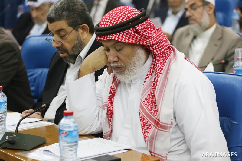 Members of the Palestinian legislative council from Hamas movement attend a meeting at the legislative council in Gaza city, on November 9, 2016. Photo by Mohammed Asad