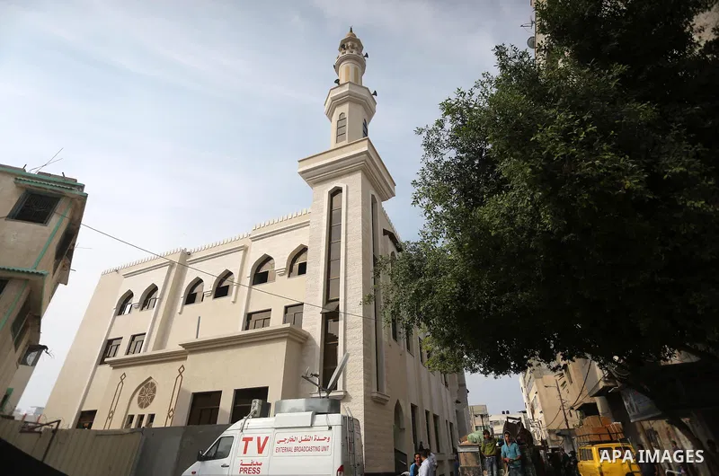 A general view of a al- Aeshlah mosque which was destroyed during the 50-day war between Israel and Hamas militants in the summer of 2014, in Shajaiyeh neighborhood in Gaza city, after its construction, on Nov. 11, 2016....