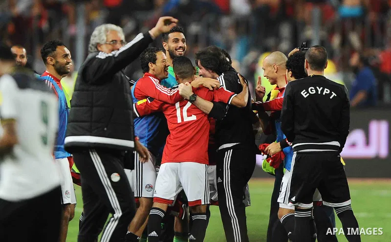 Egypt v Ghana compete during the 2018 World Cup qualifying Group E football match between Egypt and Ghana at the Borg el-Arab Stadium near Alexandria on November 13, 2016. Photo by Stringer