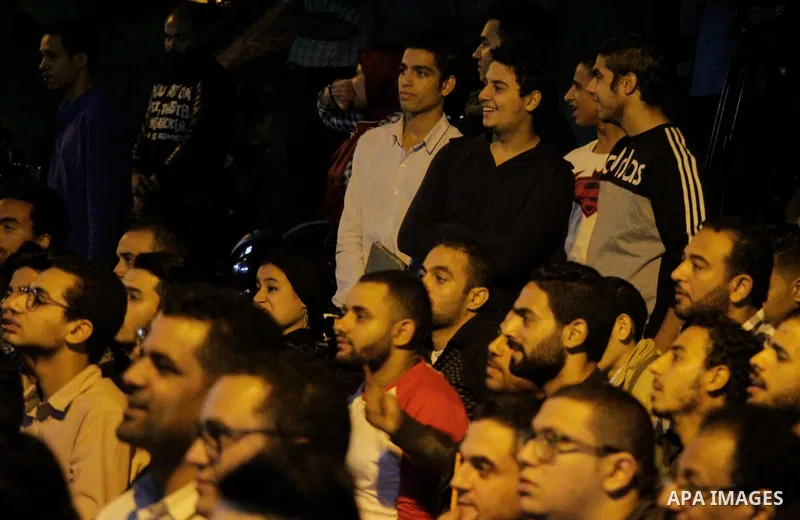 Egyptian fans watch the televised the 2018 World Cup qualifying Group E football match between Egypt and Ghana, in Cairo, Egypt on November 13, 2016. Photo by Stringer