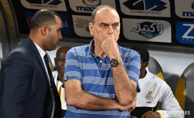 Ghana coach Avram Grant attends the 2018 World Cup qualifying Group E football match between Egypt and Ghana at the Borg el-Arab Stadium near Alexandria, Egypt on November 13, 2016. Photo by Stringer