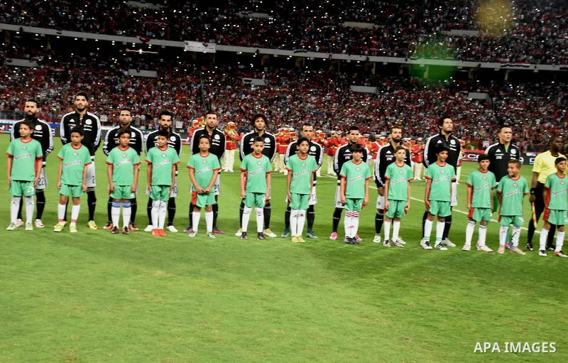 Egypt v Ghana compete during the 2018 World Cup qualifying Group E football match between Egypt and Ghana at the Borg el-Arab Stadium near Alexandria on November 13, 2016. Photo by Stringer