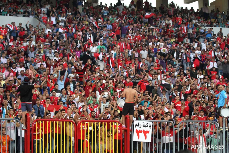Egyptian fans attend the 2018 World Cup qualifying Group E football match between Egypt and Ghana at the Borg el-Arab Stadium near Alexandria, Egypt on November 13, 2016. Photo by Stringer