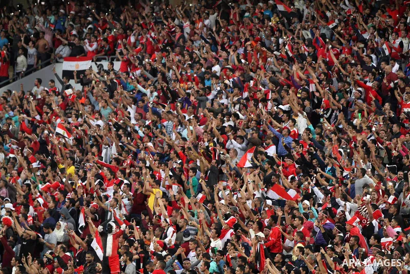 Egyptian fans attend the 2018 World Cup qualifying Group E football match between Egypt and Ghana at the Borg el-Arab Stadium near Alexandria, Egypt on November 13, 2016. Photo by Stringer