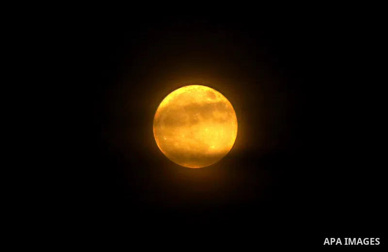 The moon is partly covered by clouds as it rises over Gaza city on November 14, 2016. The moon will be the closest to Earth since 1948 at a distance of 356,509 kilometres (221,524 miles), creating what NASA described as...