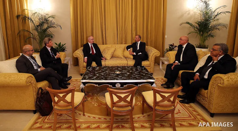 Palestinian Prime Minister, Rami Hamdallah, meet with Moroccan Interior Minister Mohamed Hassad in Marrakesh, on November 14, 2016. Photo by Prime Minister Office