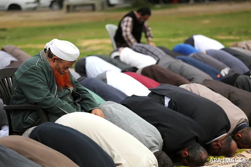 Palestinians pray for rain at al-Kateba square in Gaza City on November 16, 2016. The Ministry of Awqaf and Religious Affairs have held special prayers to invoke God for rain. The special Muslim prayers known as Salat al...