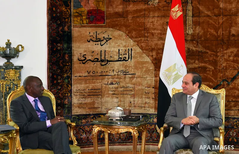 Egyptian President Abdel Fattah al-Sisi meets with kenya's Deputy President William Ruto, in Cairo, Egypt, on Nov. 16, 2016. Photo by Egyptian President Office
