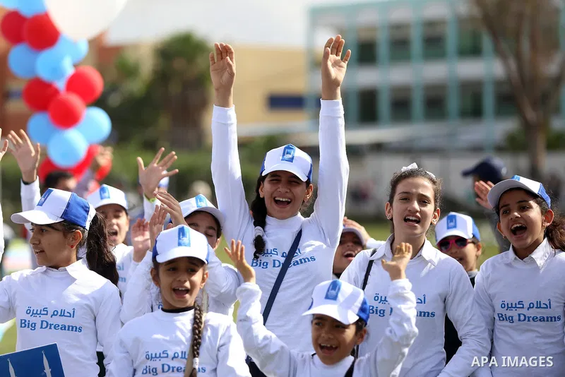 Palestinian children take part in a festival to mark " World Children's Day" in Gaza City, on November 17, 2016. Photo by Yasser Qudih