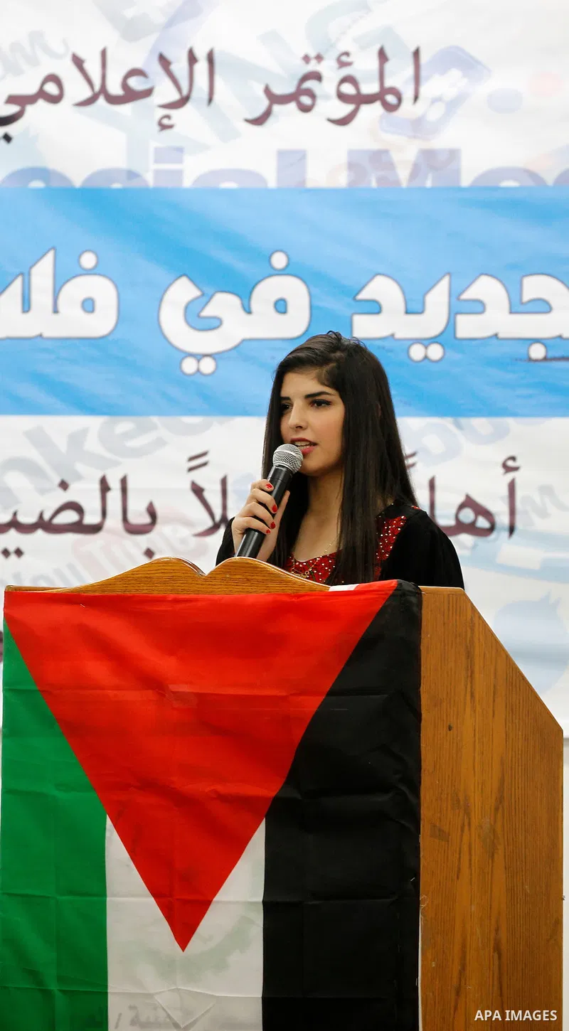 Palestinian Journalists attend the first Media conference, at Palestine technical college in the West Bank city of Hebron, on Nov. 20, 2016. Photo by Wisam Hashlamoun