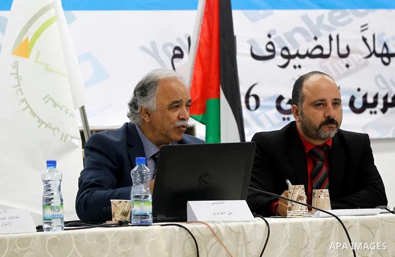 Palestinian Journalists attend the first Media conference, at Palestine technical college in the West Bank city of Hebron, on Nov. 20, 2016. Photo by Wisam Hashlamoun