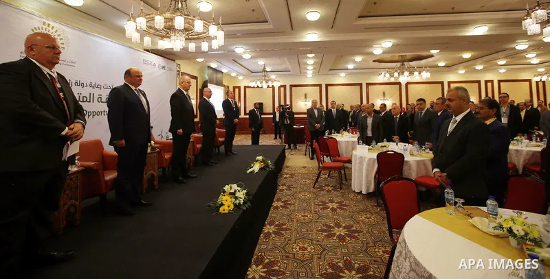Palestinian Prime Minister, Rami hamdallah, attends the Palestine International Banking Conference, in the West Bank city of Ramallah, on November 21, 2016. Photo by Prime Minister Office