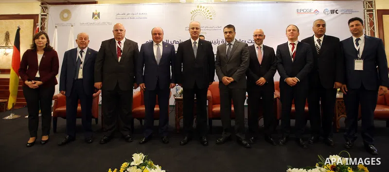 Palestinian Prime Minister, Rami hamdallah, attends the Palestine International Banking Conference, in the West Bank city of Ramallah, on November 21, 2016. Photo by Prime Minister Office