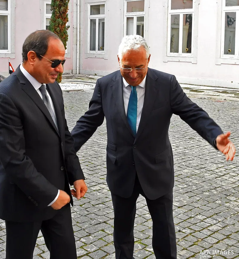 Egyptian President Abdel Fattah al-Sisi meets with Portugal's Prime Minister Antonio Costa at Necessidades Palace, Lisbon, Portugal, 21 November 2016. Photo by Egyptian President Office
