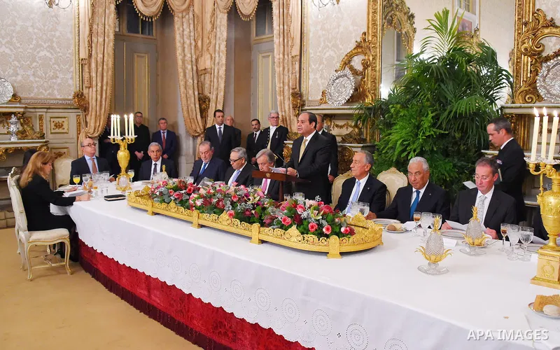 Egyptian President Abdel Fattah al-Sisi meets with Portuguese President, Marcelo Rebelo de Sousa, at Belem Palace, in Lisbon, Portugal, 21 November 2016. Photo by Egyptian President Office