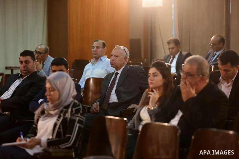 Palestinian and Egyptian Journalists attend a meeting about media and Palestinian society in Cairo, Egypt, on Nov. 23.2016. Photo by Yasser Qudih