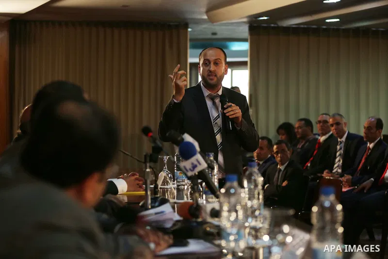 Palestinian and Egyptian Journalists attend a meeting about media and Palestinian society in Cairo, Egypt, on Nov. 23.2016. Photo by Yasser Qudih
