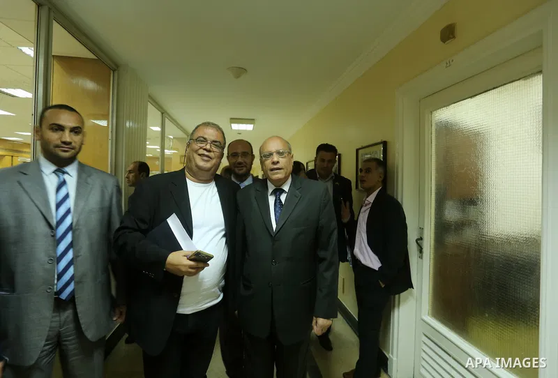 Palestinian Journalists visit al-ahram newspaper headquarters in Cairo, Egypt, on Nov. 23.2016. Photo by Yasser Qudih