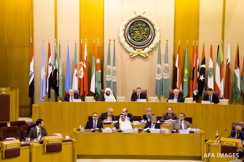 Arab foreign Ministers attend a meeting of the Arab League foreign Ministers in the Egyptian capital Cairo. Photo by Stringer