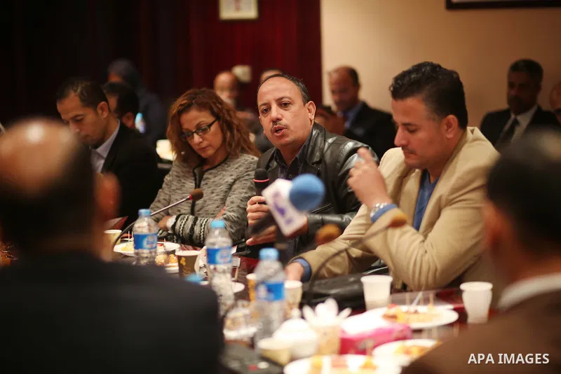 Palestinian Journalists visit the headquarters of Middle East News Agency "Mena" in Cairo, Egypt, on Nov. 24. 2016. Photo by Yasser Qudih
