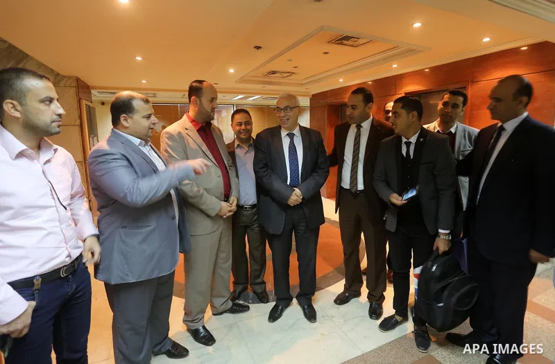 Palestinian Journalists visit the headquarters of Middle East News Agency "Mena" in Cairo, Egypt, on Nov. 24. 2016. Photo by Yasser Qudih